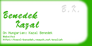 benedek kazal business card